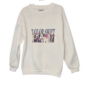 Taylor Swift Eras Tour Collage Sweatshirt White Sz XL Oversized Fit Official